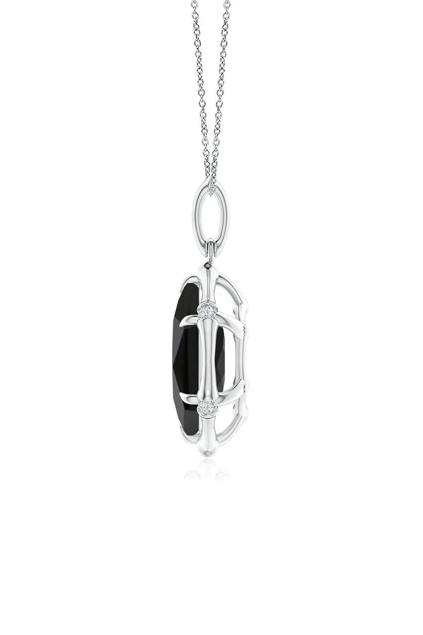 Indochine 14k Hexagon Black Onyx Diamond Necklace