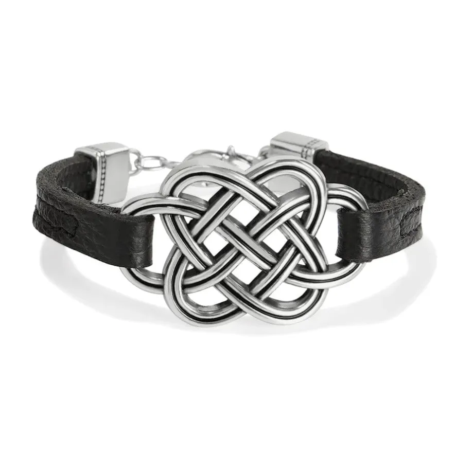 Interlok Trellis Leather Bracelet - Black