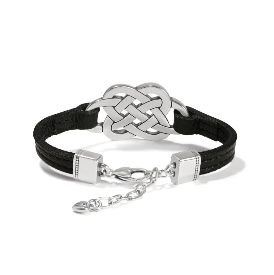 Interlok Trellis Leather Bracelet - Black