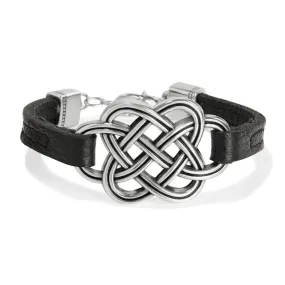 Interlok Trellis Leather Bracelet - Black