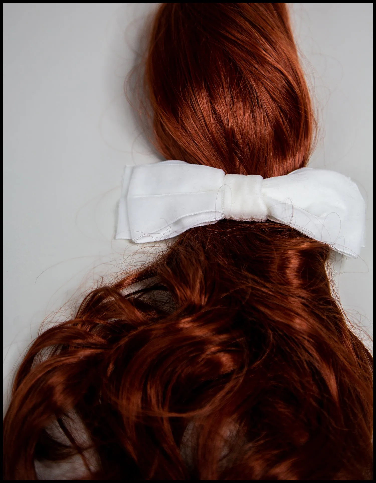 Ivory Velvet Hair Bow Barrette