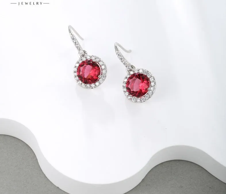 Jewelry Simple and Personalized Emerald Artificial Gemstone Ear Hooks Feminine Earrings Earrings High Quality