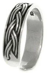 Jewelry Trends Sterling Silver Weave Celtic Rope Design Adjustable Toe Ring