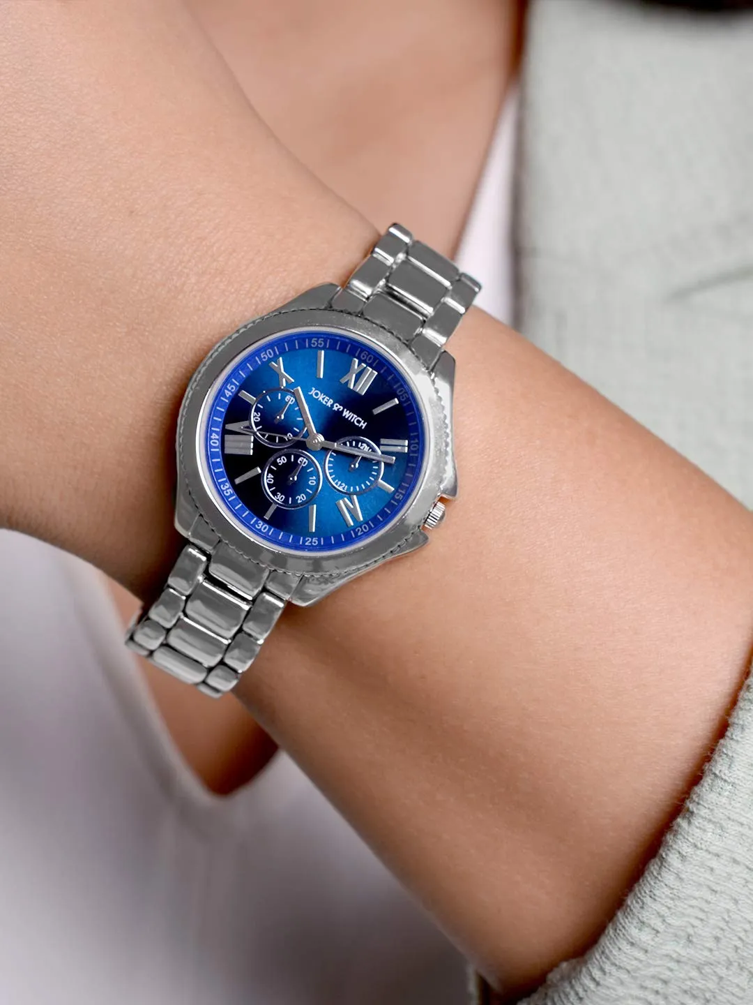 Joker & Witch Ella Blue Dial Silver Watch for Women