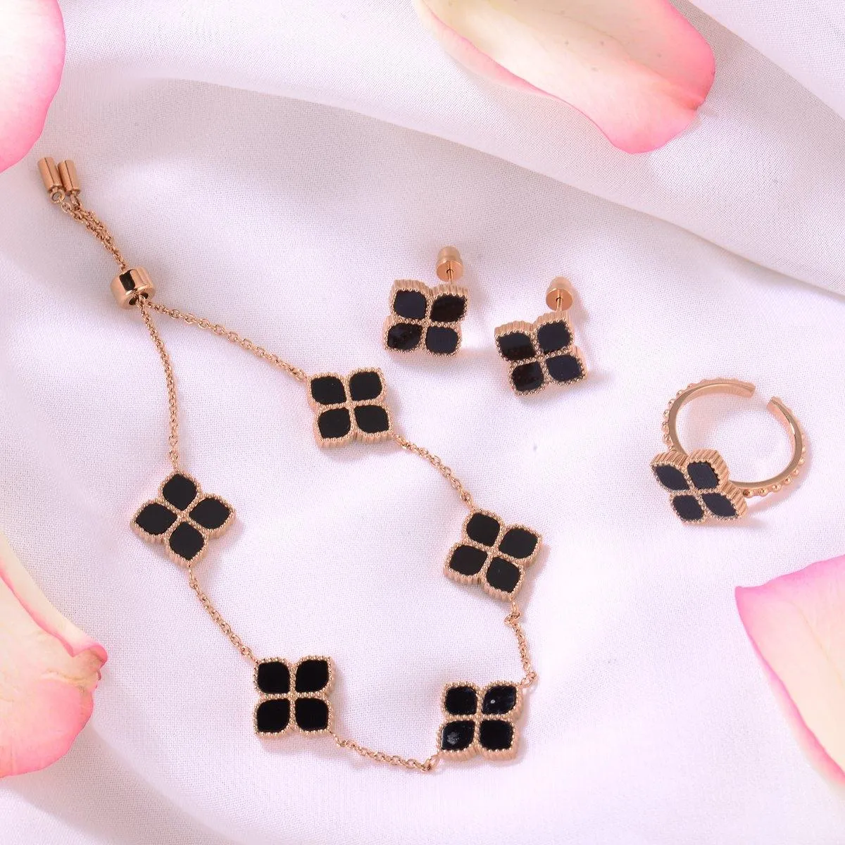 Joory / Choker Black Rose Gold Set