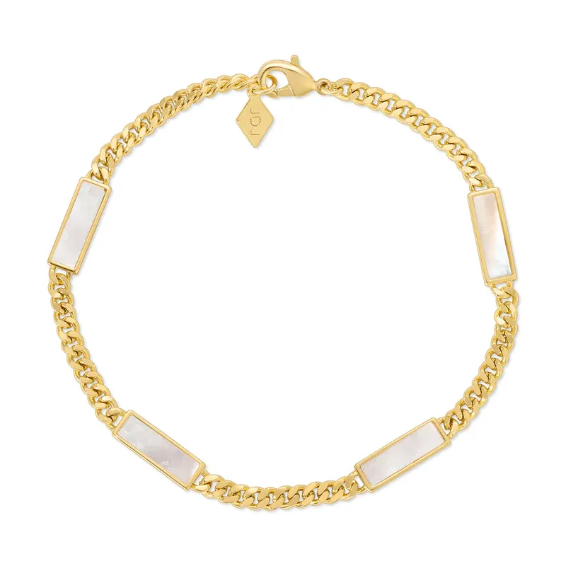 Joy Dravecky - Blake Mother of Pearl Stone Inlay Bracelet