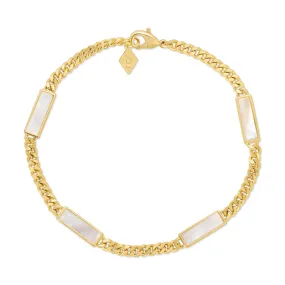 Joy Dravecky - Blake Mother of Pearl Stone Inlay Bracelet