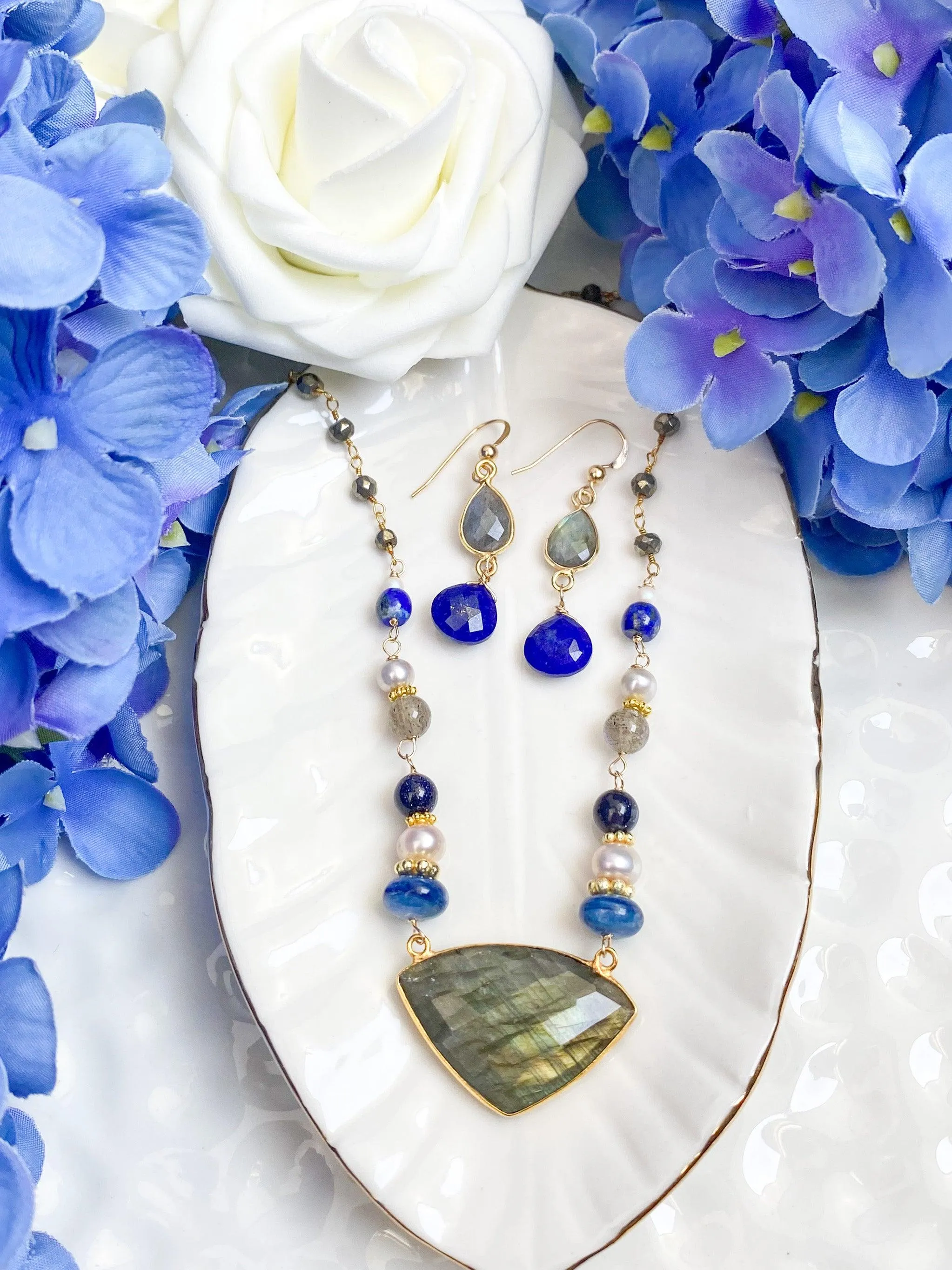 Lapis and Labradorite Statement Necklace