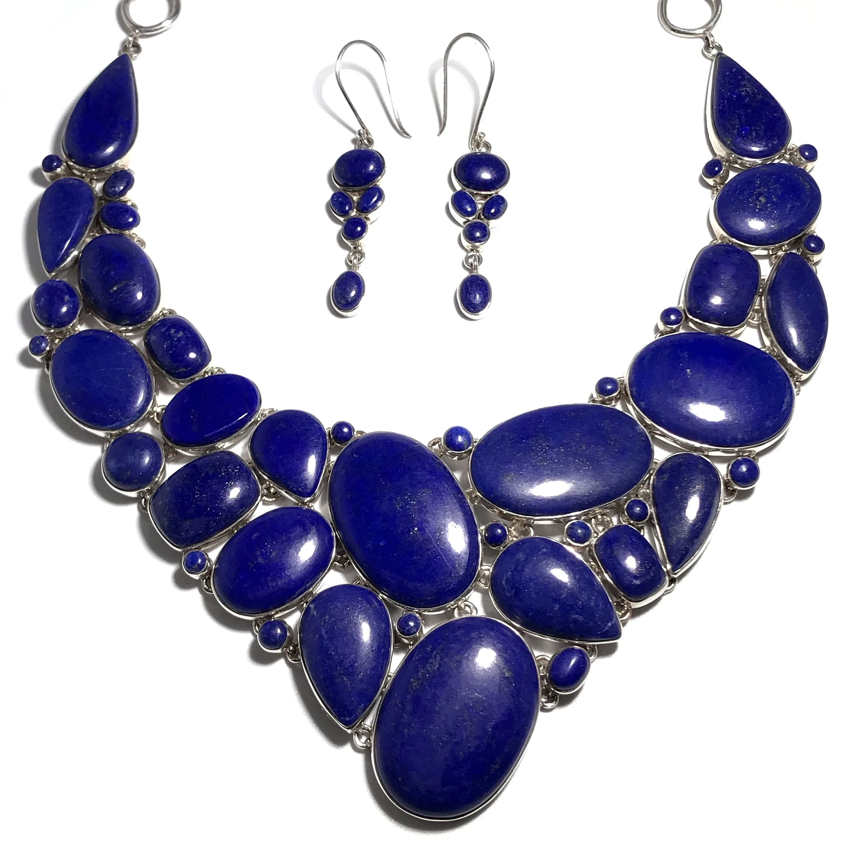Lapis Lazuli Necklace and Earrings Set