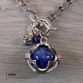 Lapis Lazuli Necklace Silver Gothic Blue Sphere