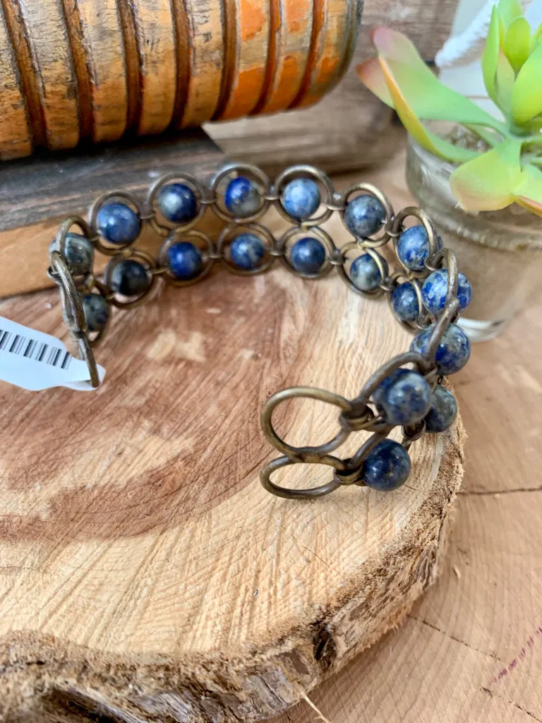 Lapis Wire Wrapped Bracelet