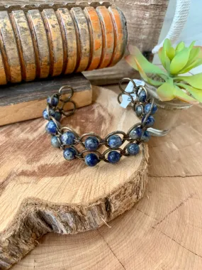 Lapis Wire Wrapped Bracelet