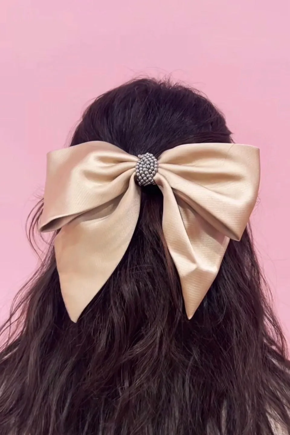 Large Silk Bow Barrette