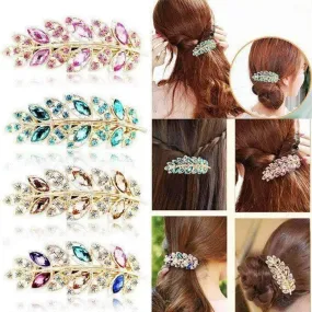 Laurel Leaf Gold Hair Barrette For Woman 6 Fashionable Colors to Choose!