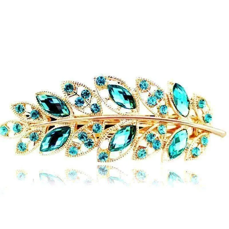 Laurel Leaf Gold Hair Barrette For Woman 6 Fashionable Colors to Choose!