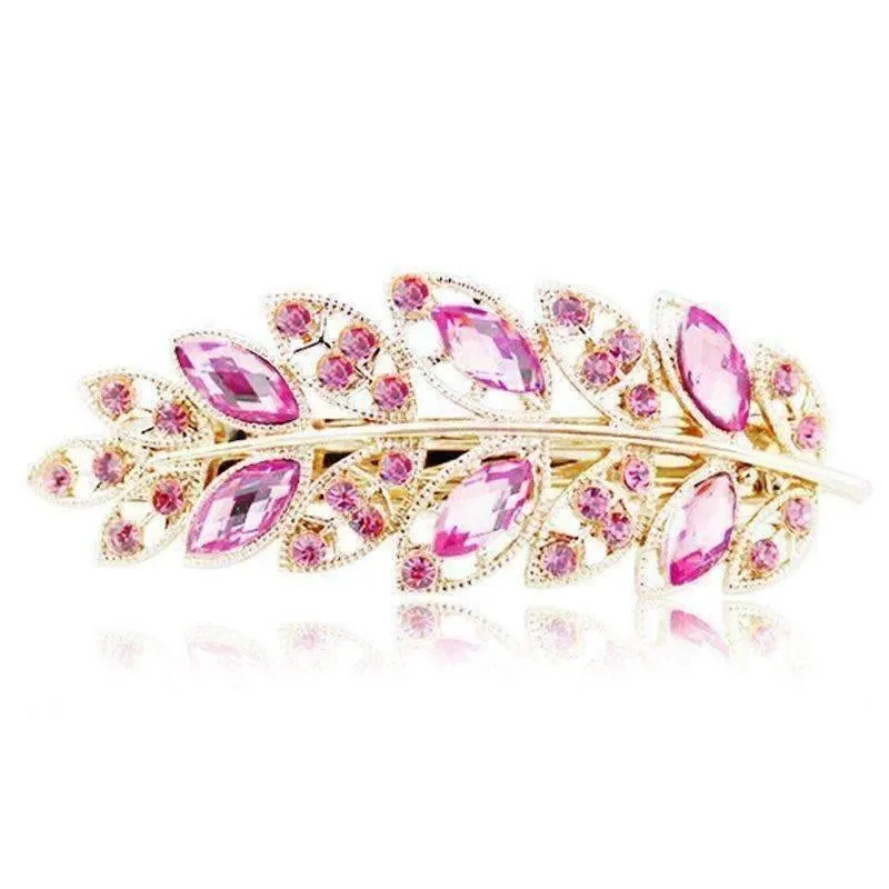 Laurel Leaf Gold Hair Barrette For Woman 6 Fashionable Colors to Choose!