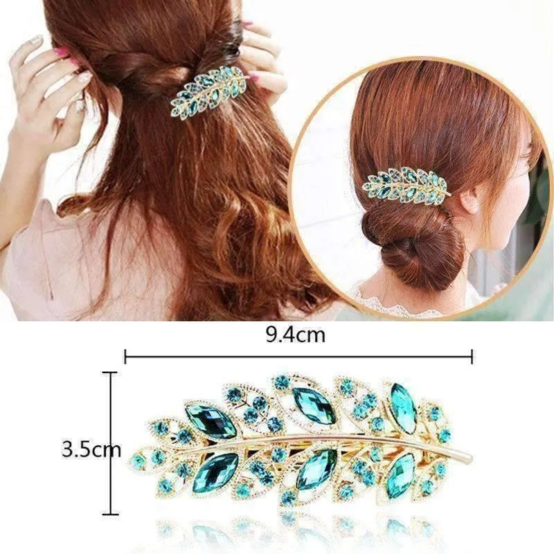 Laurel Leaf Gold Hair Barrette For Woman 6 Fashionable Colors to Choose!