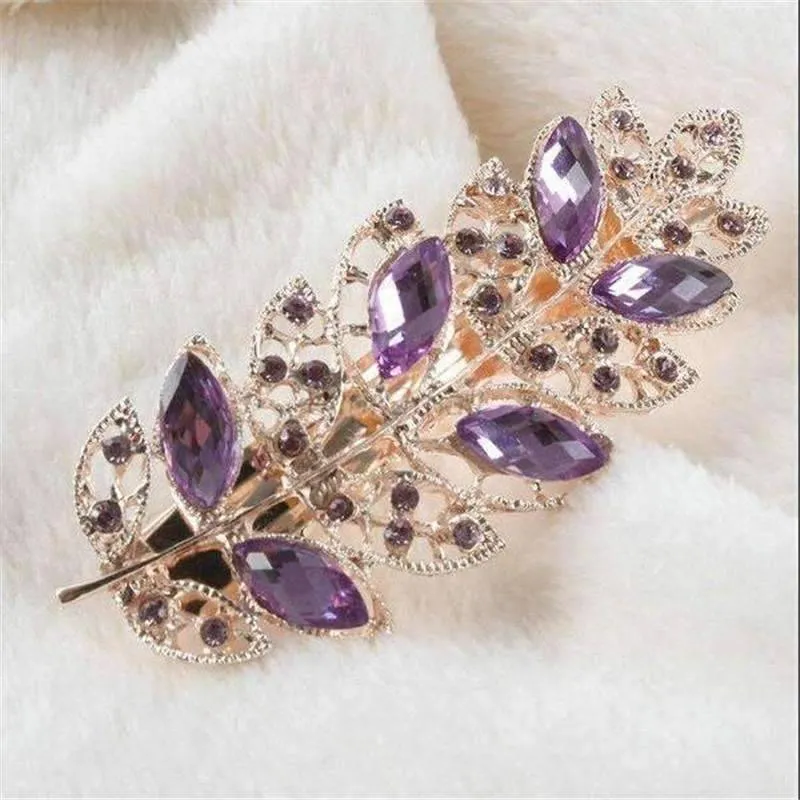 Laurel Leaf Gold Hair Barrette For Woman 6 Fashionable Colors to Choose!