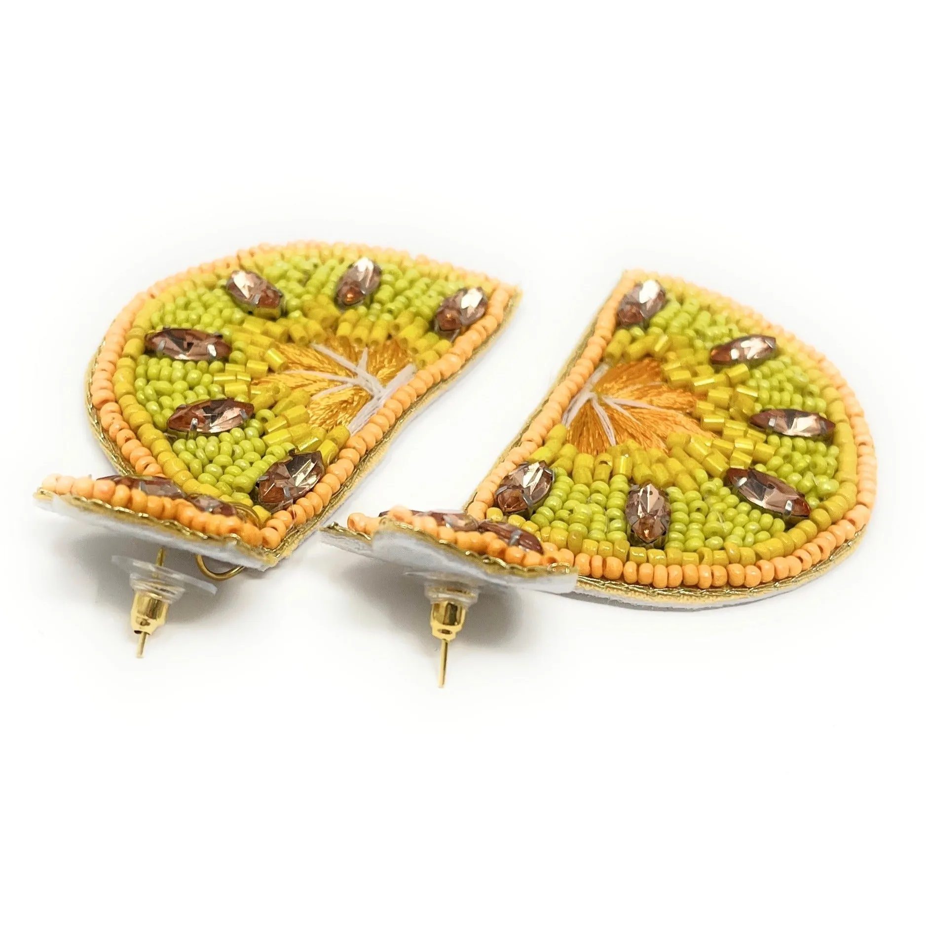 Lemon Beaded Earrings