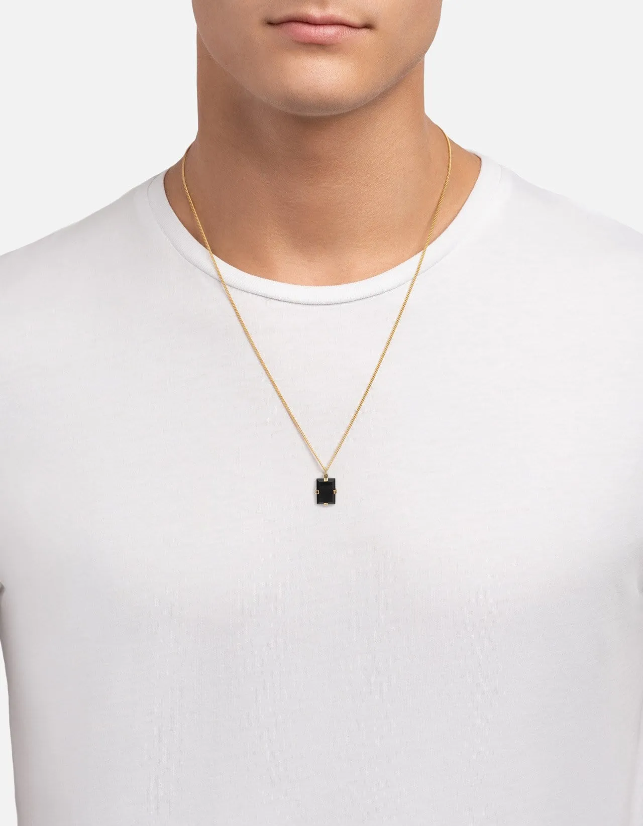 Lennox Onyx Necklace, 14k Gold