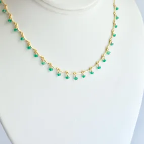 Leticia - Green Onyx, 14k Gold Filled “Choker” Necklace