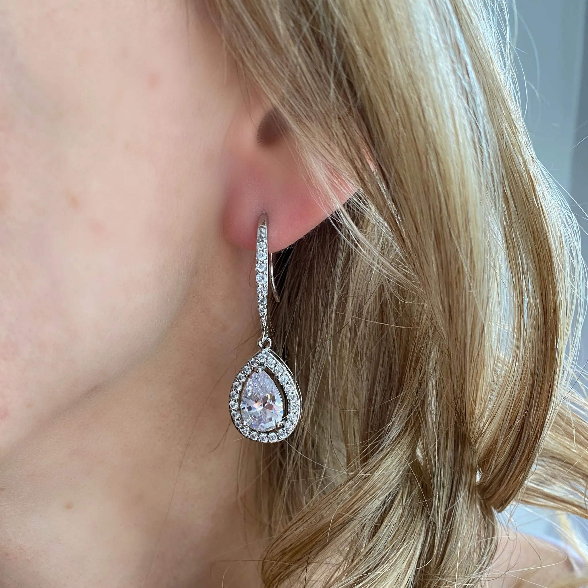 Long Drop Earrings Diamante Earrings