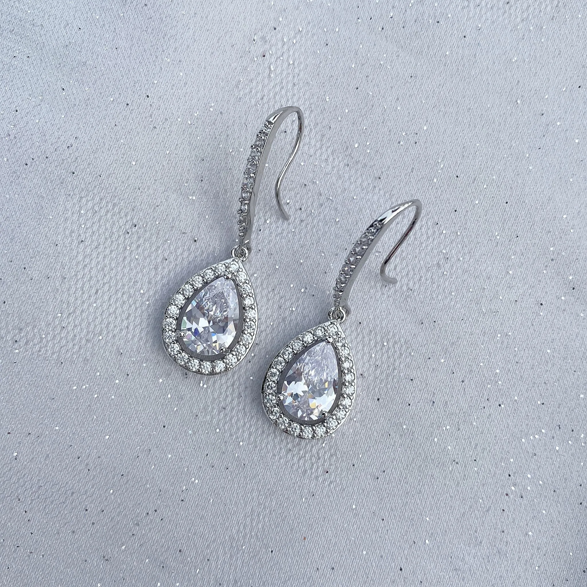 Long Drop Earrings Diamante Earrings
