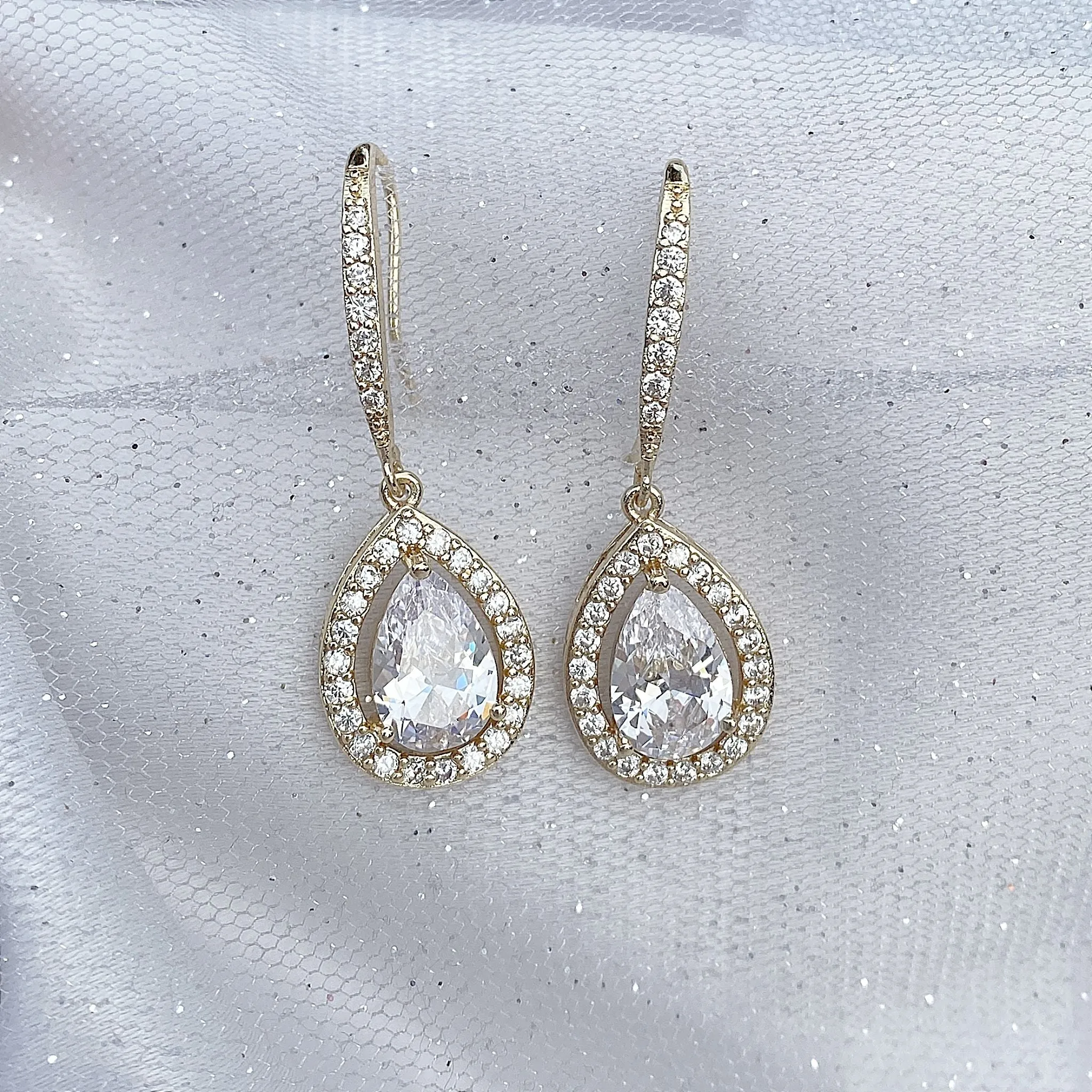 Long Drop Earrings Diamante Earrings
