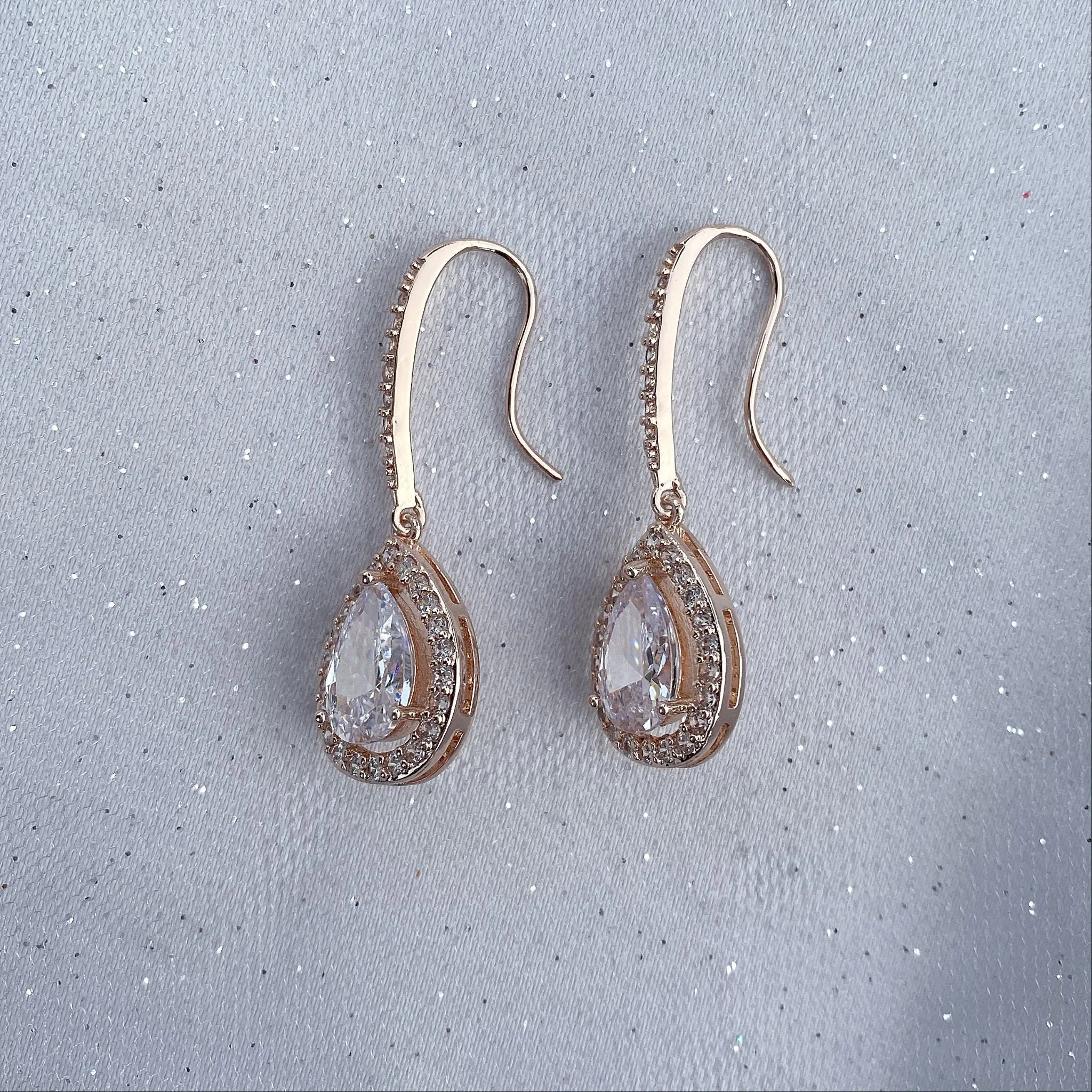 Long Drop Earrings Diamante Earrings