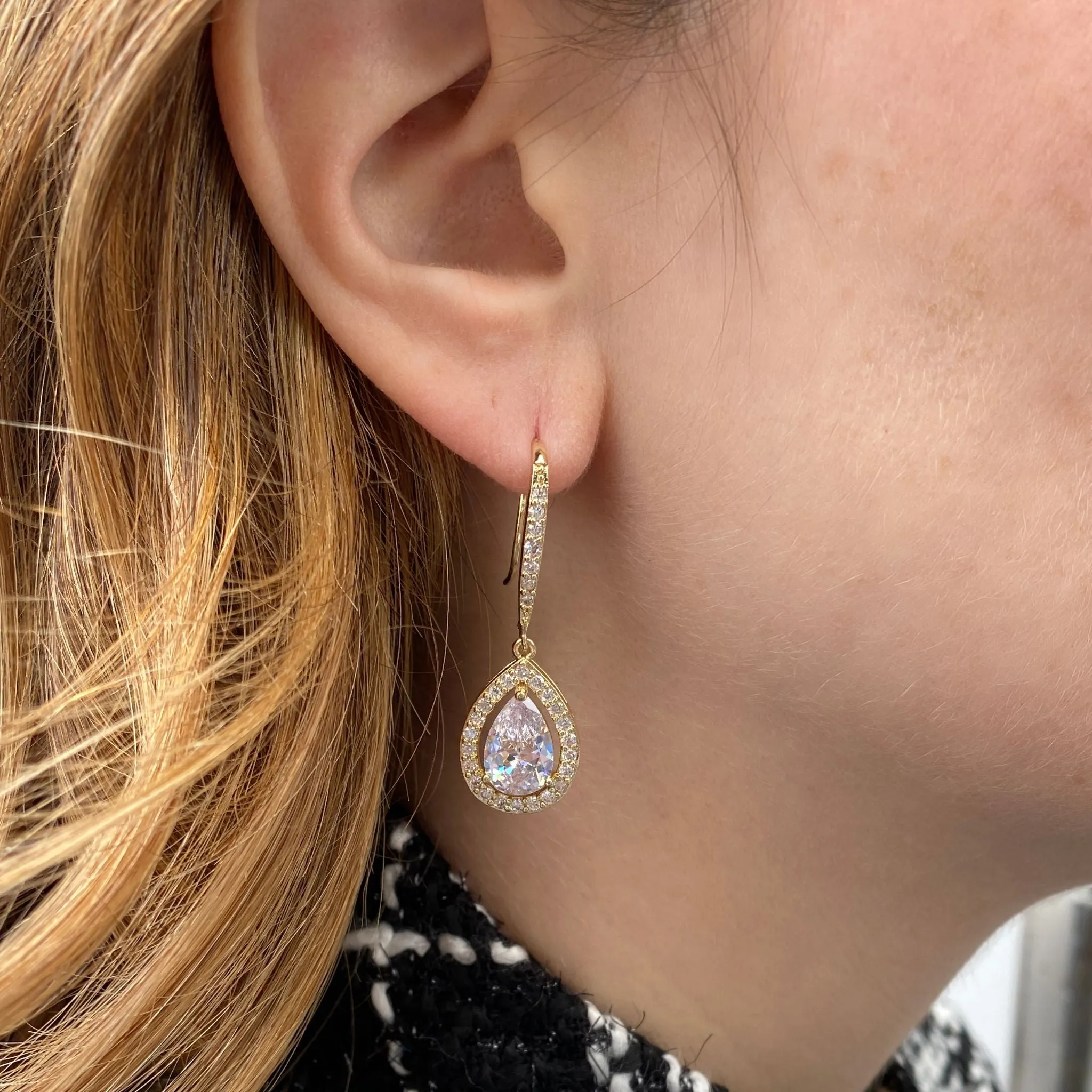 Long Drop Earrings Diamante Earrings