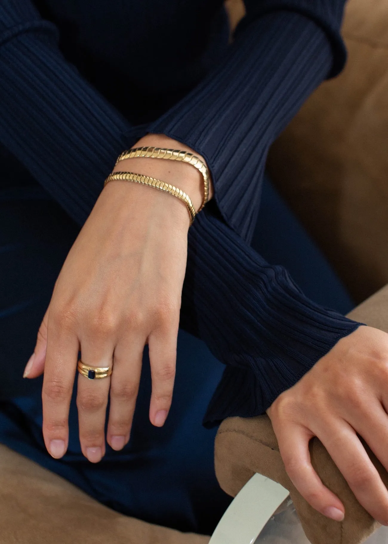 Luna Layered Ring Blue Sapphire