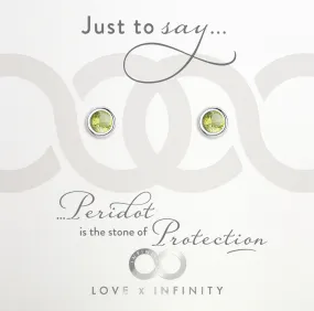 LXI Birthstone Earrings Peridot/August