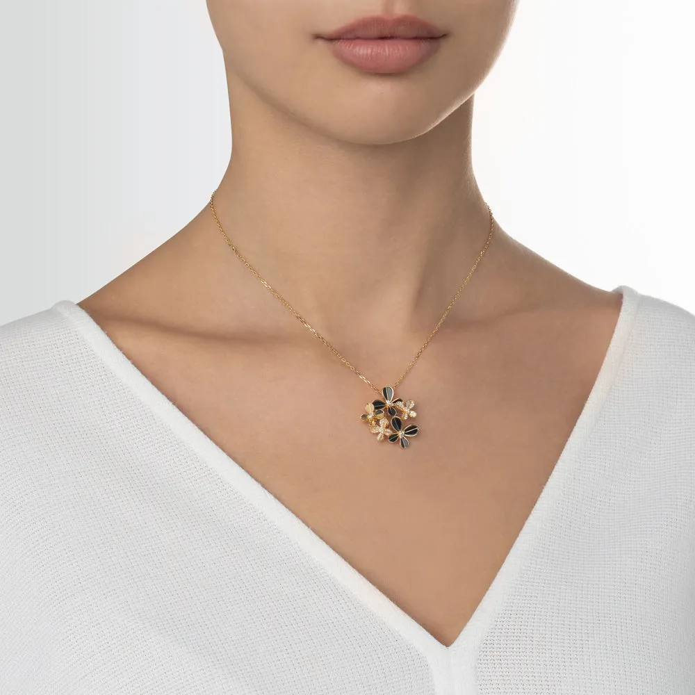 Marquise Butterfly Yellow Gold Multi Necklace