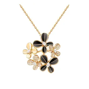 Marquise Butterfly Yellow Gold Multi Necklace