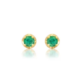 Medium Illusion Set Emerald Studs