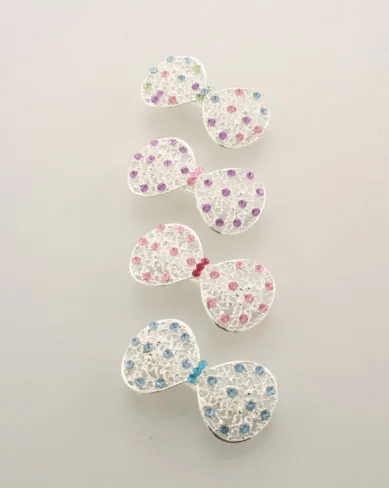 Mini Barrette, Bow Design with stones