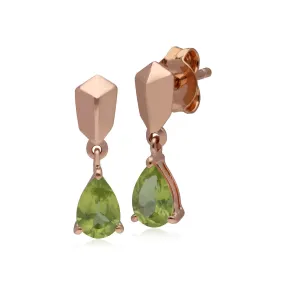 Mini Statement Peridot Ohrringe in Rose Vergoldetem 925 Sterling Silber