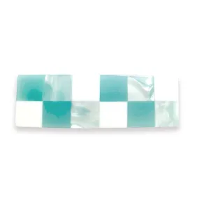 Minty Checkers - Hair Barrette
