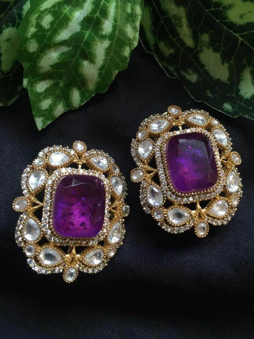 Moissanite Polki Earring