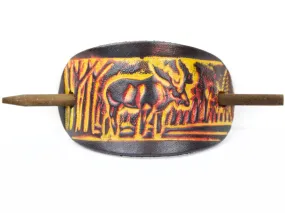Moose Leather Hair Barrette