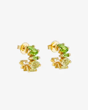 Nadima Blend Light Green Ombre Mini Hoops