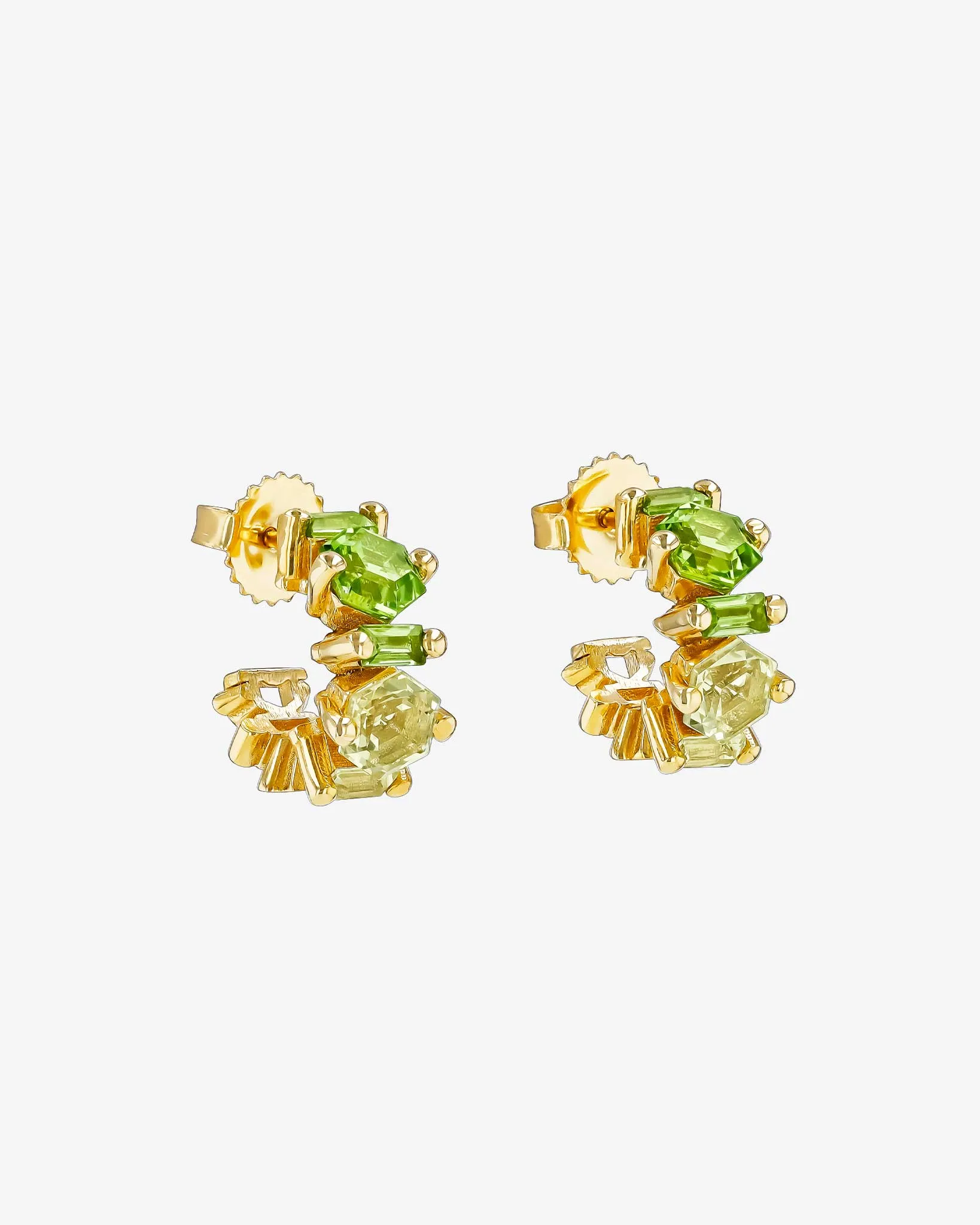 Nadima Blend Light Green Ombre Mini Hoops