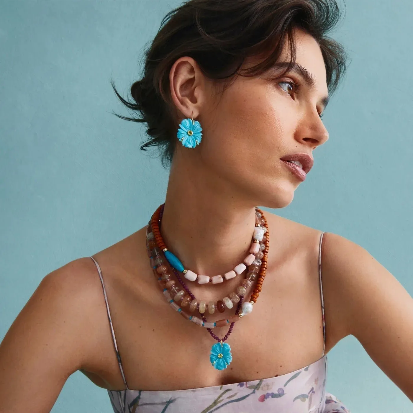 New Bloom Earrings, Cerulean