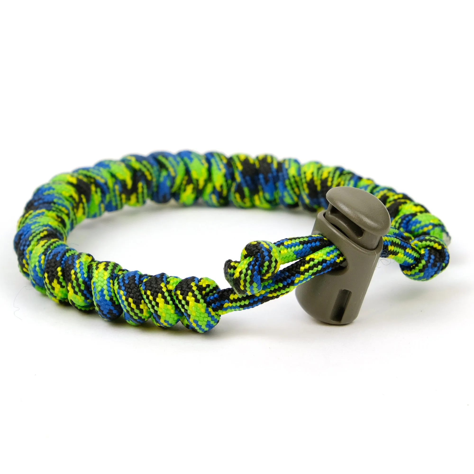 Nylon Parachute Cord Adjustable Bracelet Green/ Navy
