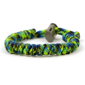 Nylon Parachute Cord Adjustable Bracelet Green/ Navy