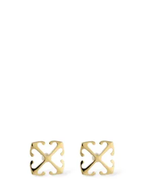 Off-White   Mini Arrow brass earrings 