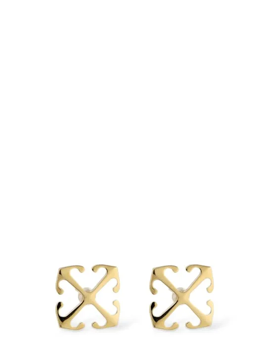 Off-White   Mini Arrow brass earrings 