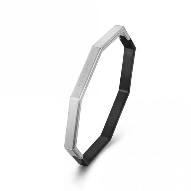 Okto Man Black & Silver Medium Bangle JOB19BS006M
