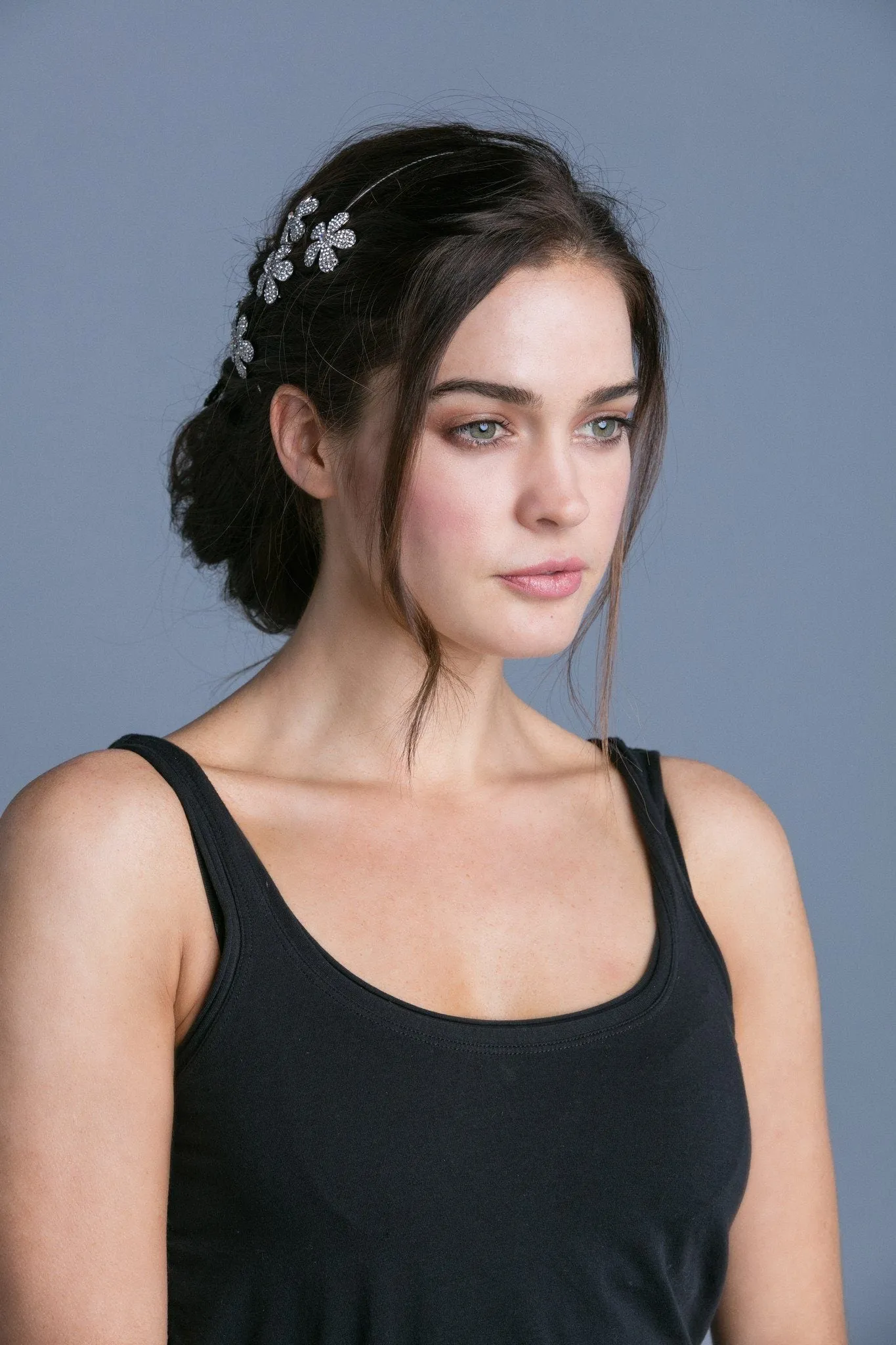 Ombre Crystal Flower Barrette