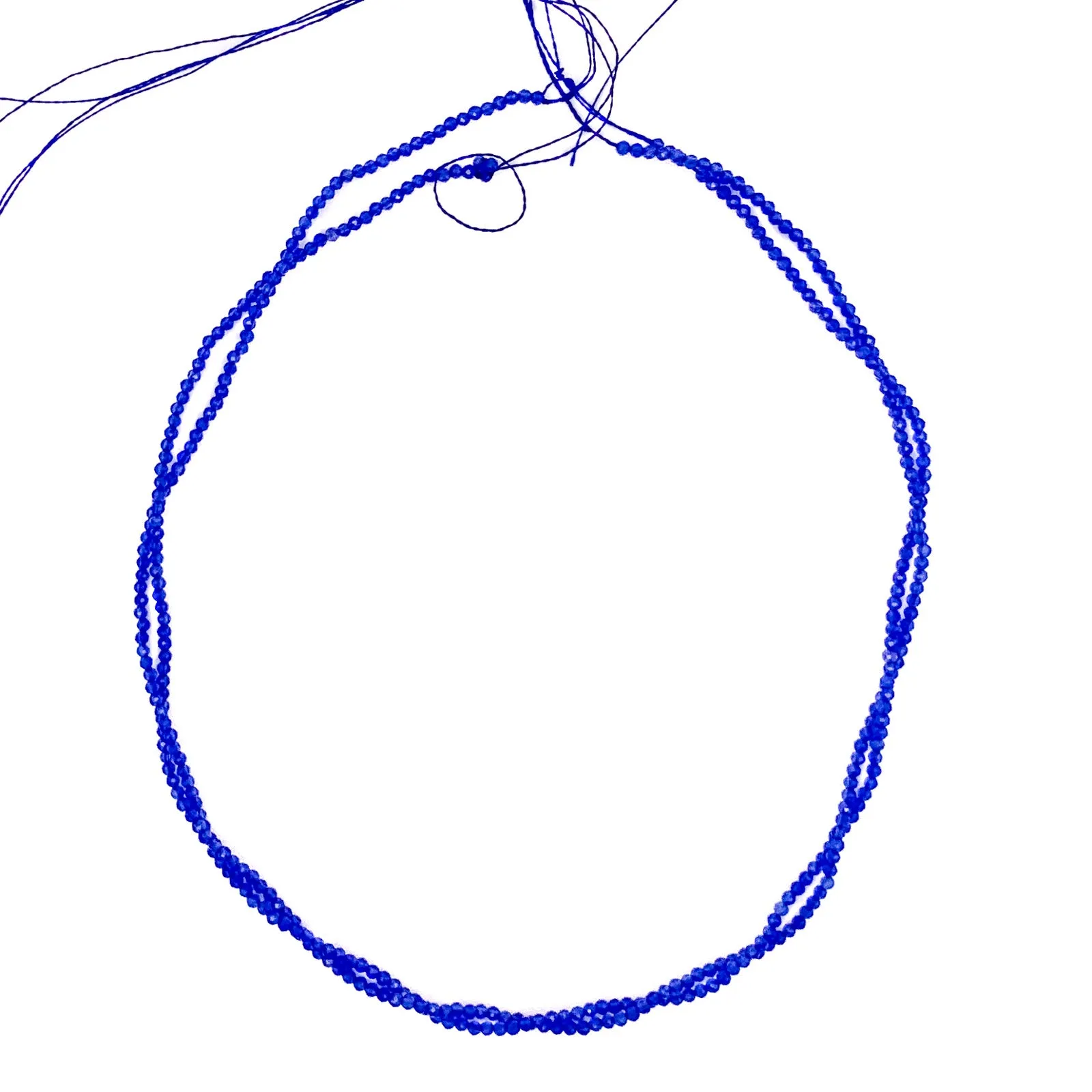 Onyx Blue 2mm Faceted Round Bead Strand
